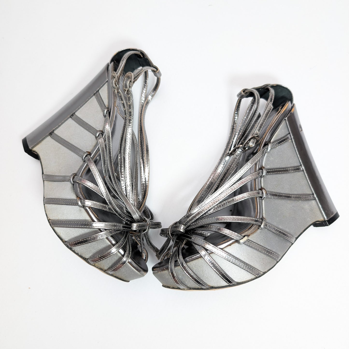 Dior by Galliano S/S 2010 Silver Wedge Sandals - EU35|UK2|US4