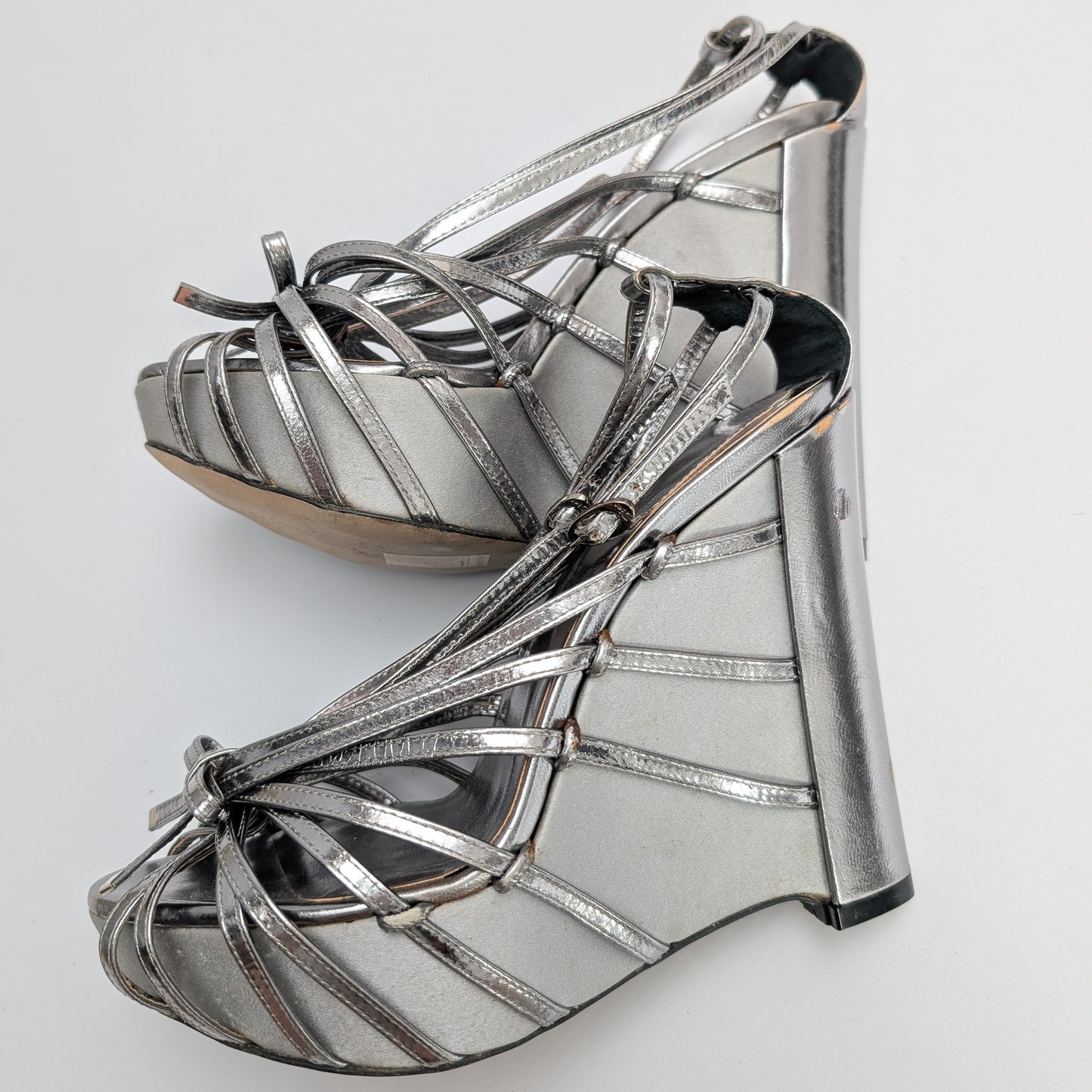 Dior by Galliano S/S 2010 Silver Wedge Sandals - EU35|UK2|US4