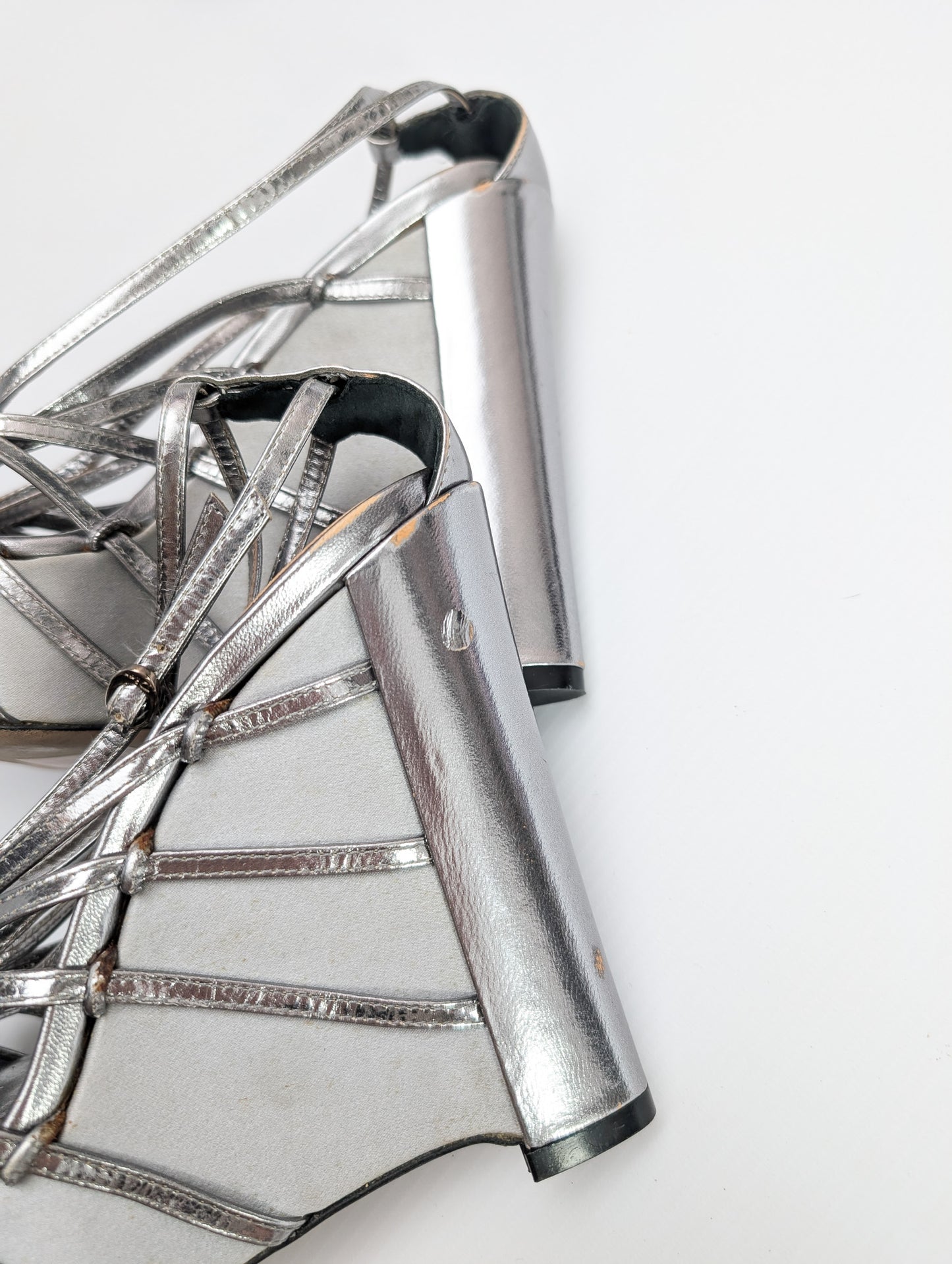 Dior by Galliano S/S 2010 Silver Wedge Sandals - EU35|UK2|US4