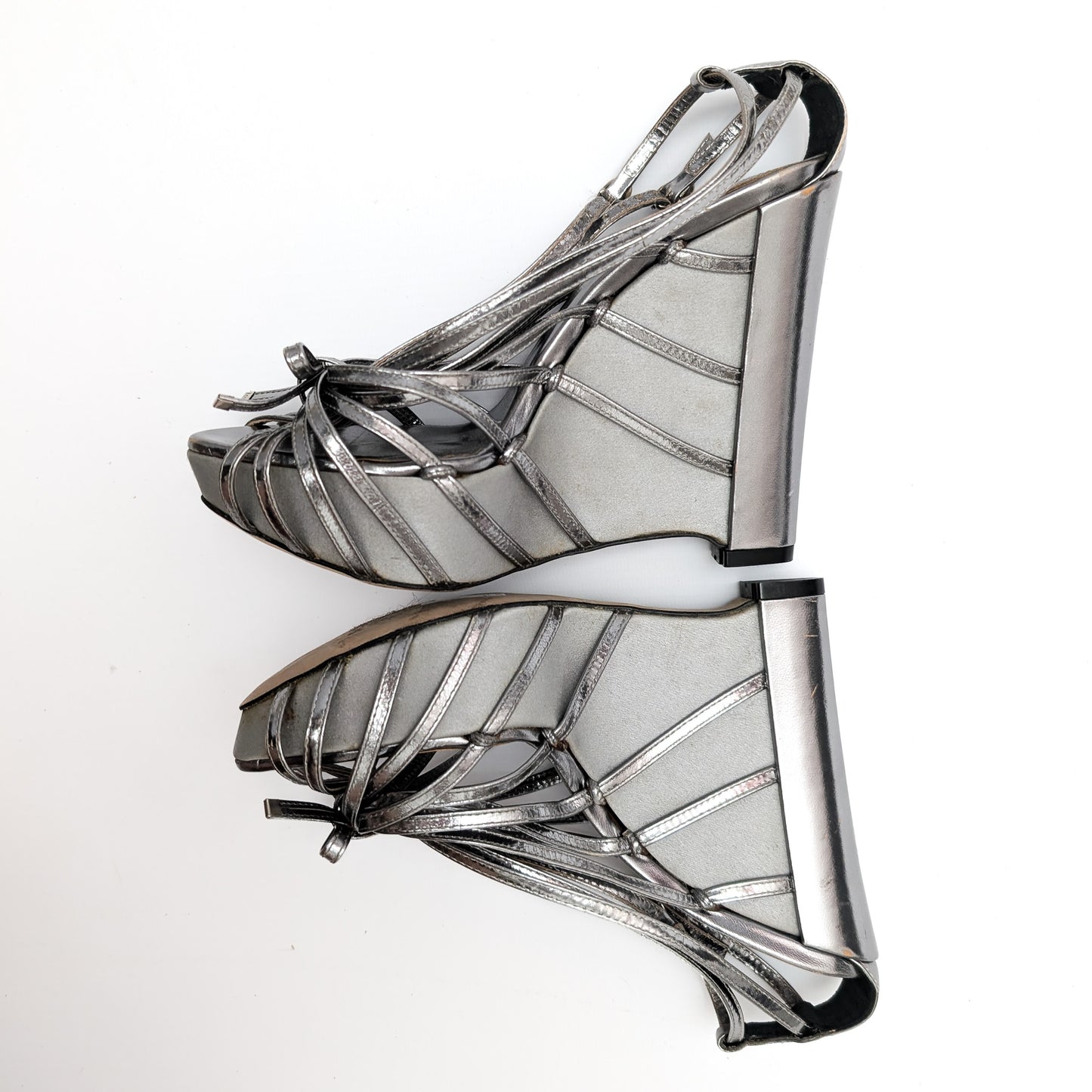 Dior by Galliano S/S 2010 Silver Wedge Sandals - EU35|UK2|US4