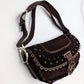 Brown suede bag by Galliano Peace and Love - S/S 2005
