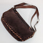 Brown suede bag by Galliano Peace and Love - S/S 2005