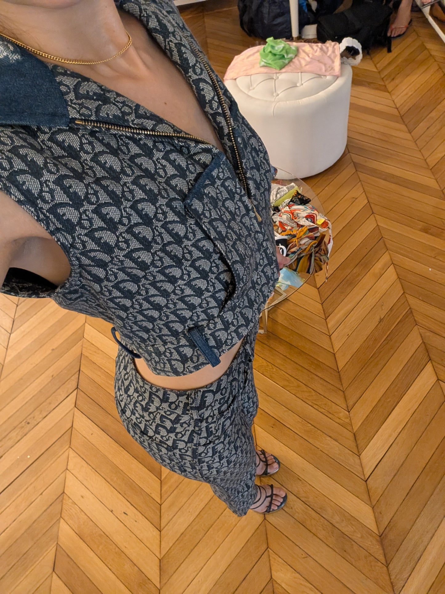 Ensemble pantalon et veste Dior monogramme Dior par Galliano - S/S2000