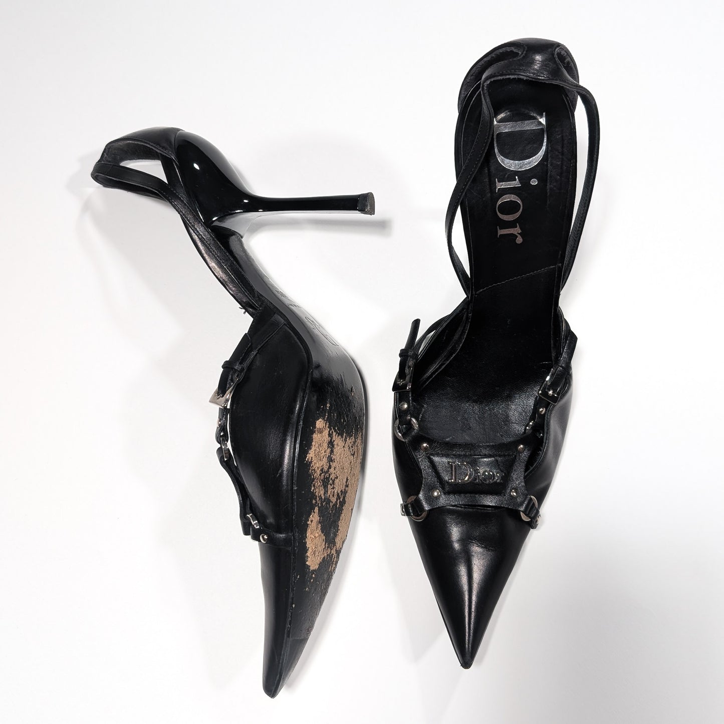 Slingback Dior par Galliano bondage F/W 2003 - EU40|UK7|US9