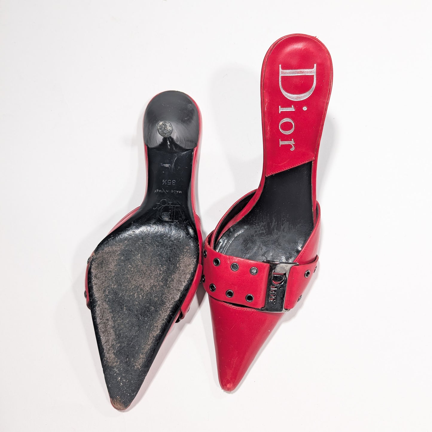 Mules Dior par Galliano rouge - EU36|UK3|US5