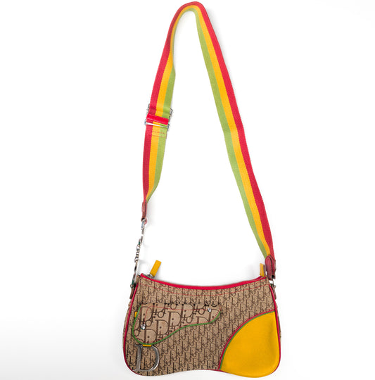 Sac en bandoulière Saddle Rasta Dior par Galliano