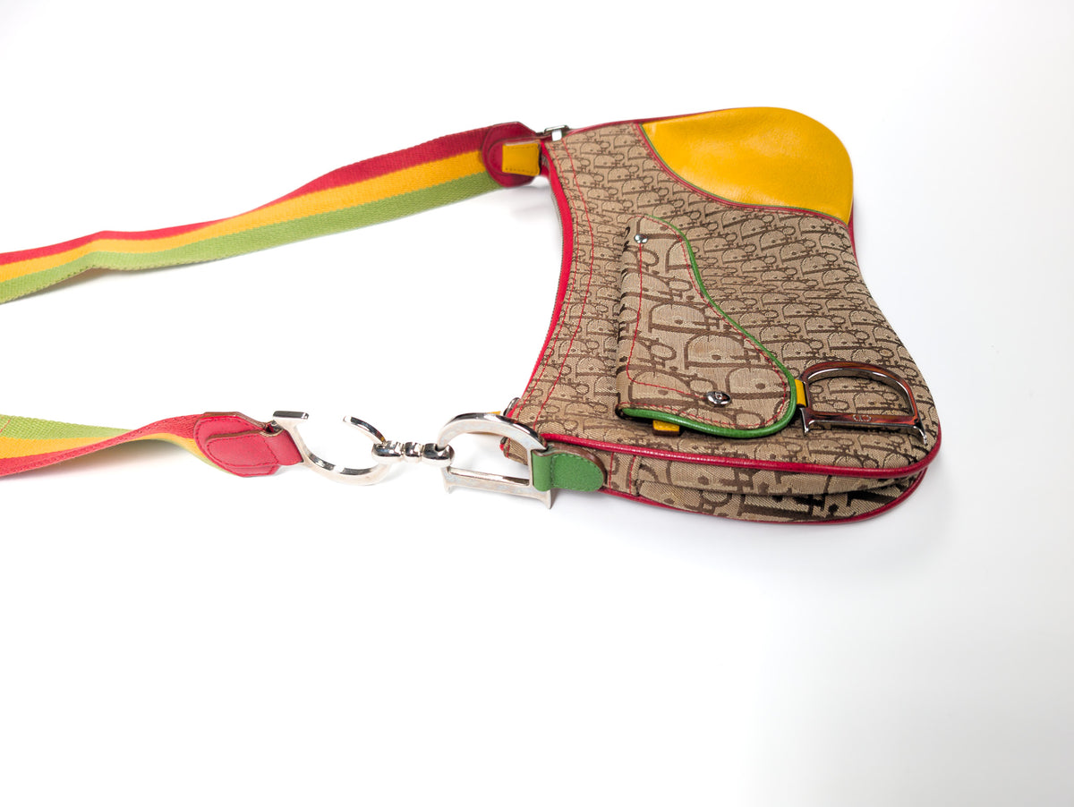 Sac en bandoulière Saddle Rasta Dior par Galliano