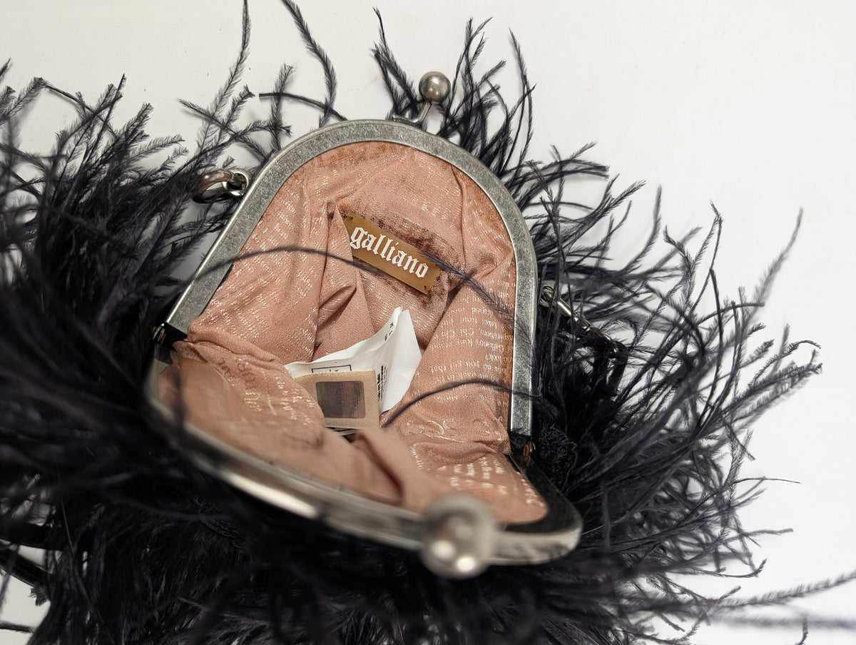 John Galliano feather bag