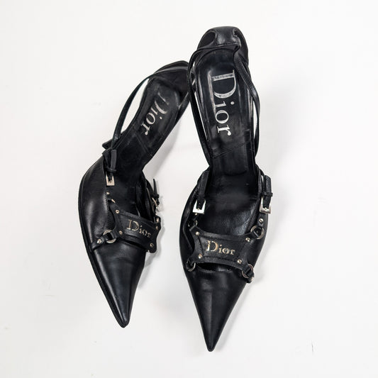 Slingback Dior par Galliano bondage F/W 2003 - EU38|UK5|US6