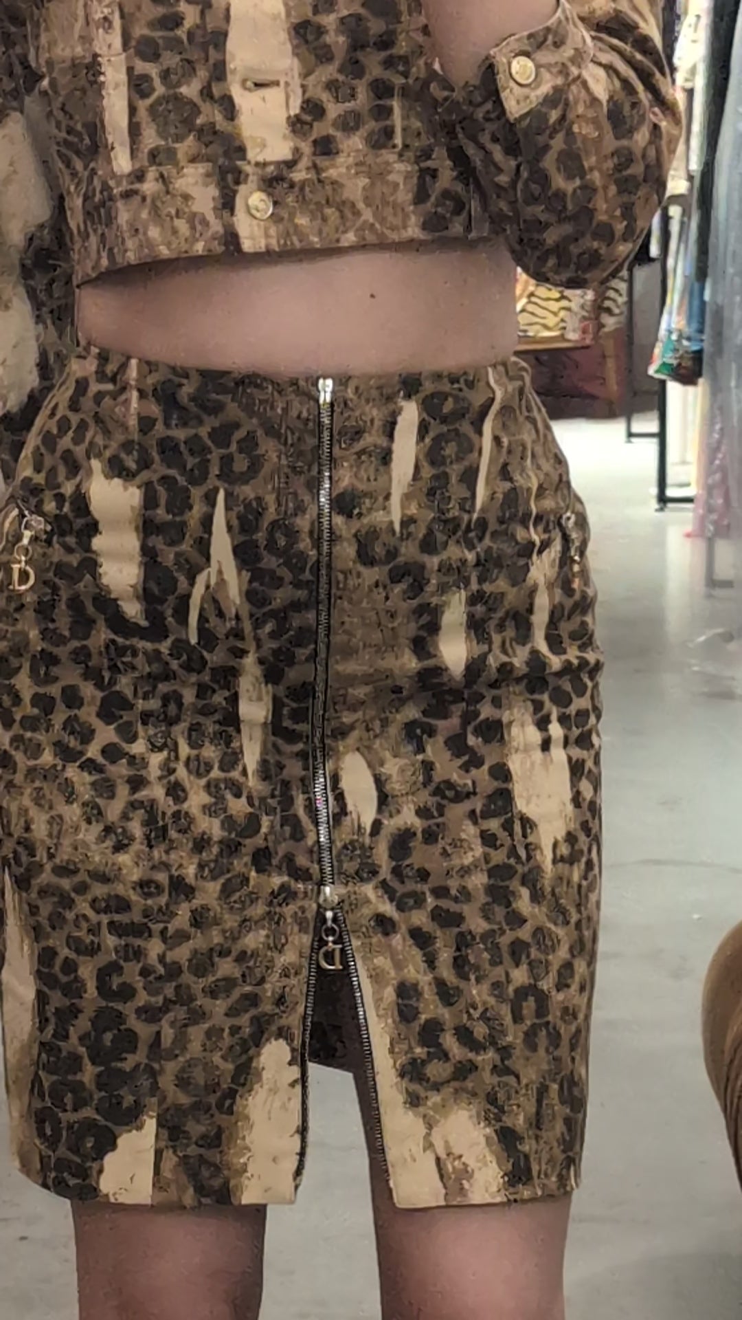 Dior by Galliano Animal Print Skirt and Jacket Set - F/W 2000 – Al