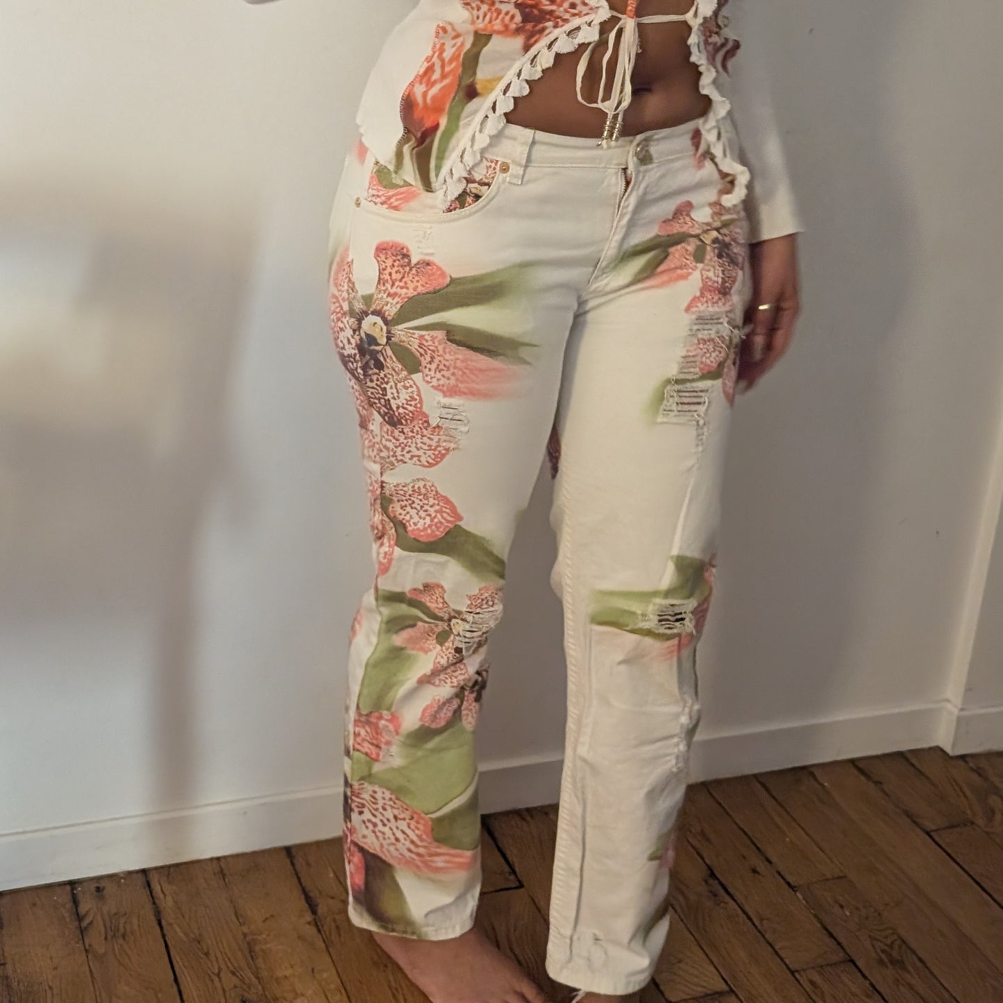 Ensemble cardigan et pantalon Roberto Cavalli fleur - L