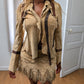 Suede skirt and jacket set - L