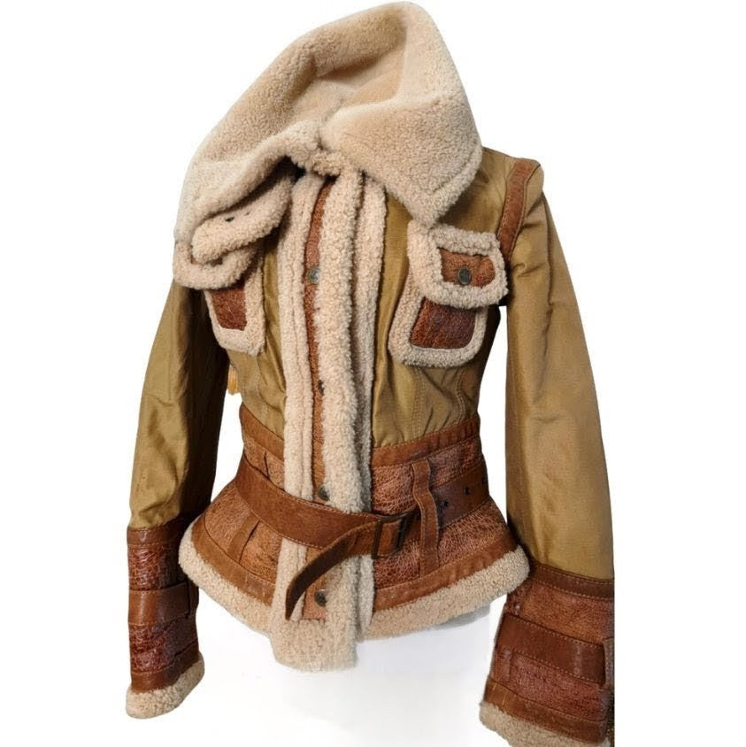 Veste en daim shearling