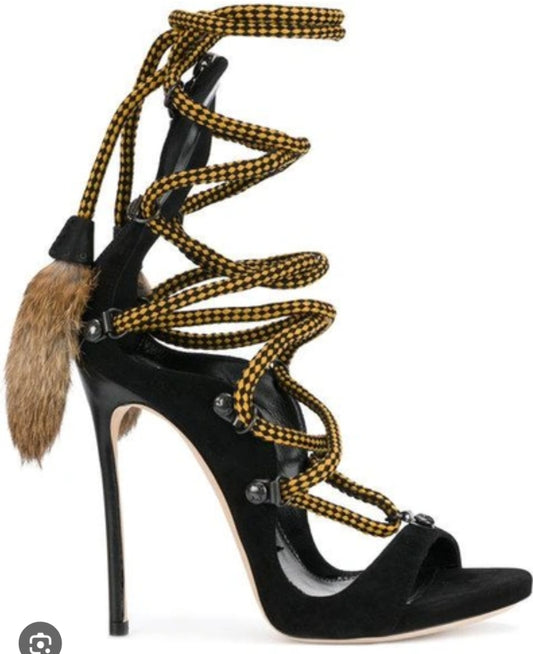 Sandales Riri fourrure Dsquared2 - EU39|UK6|US8