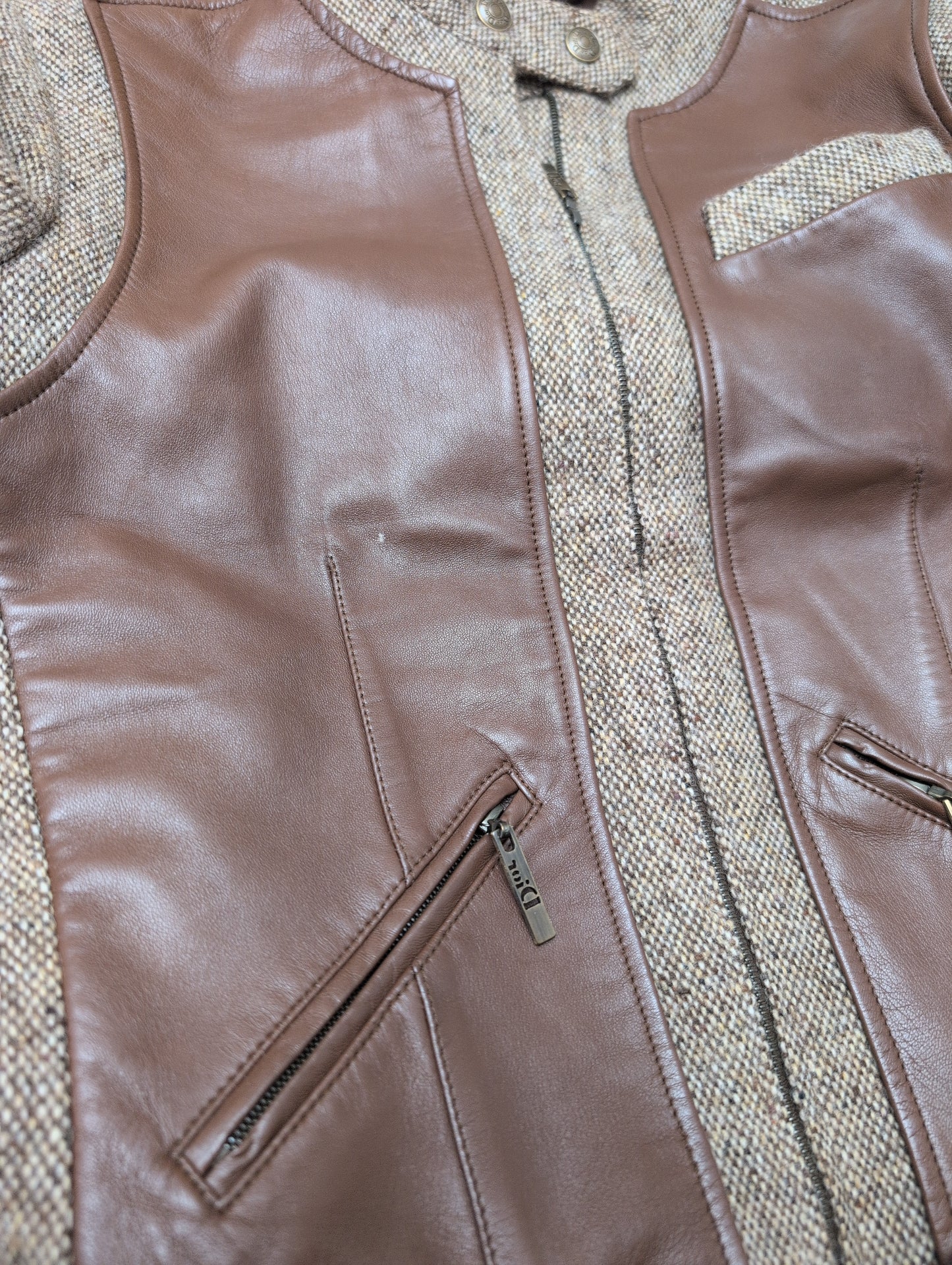 Veste Dior cuir Galliano F/W 2004