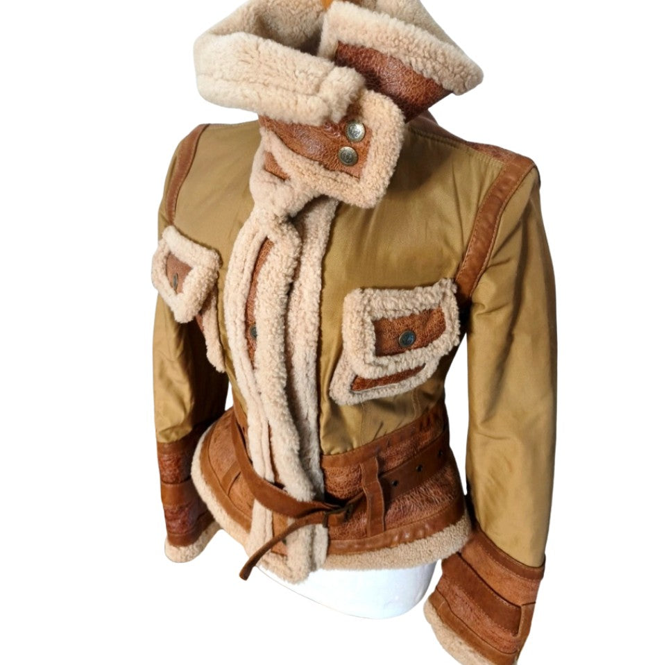 Veste en daim shearling