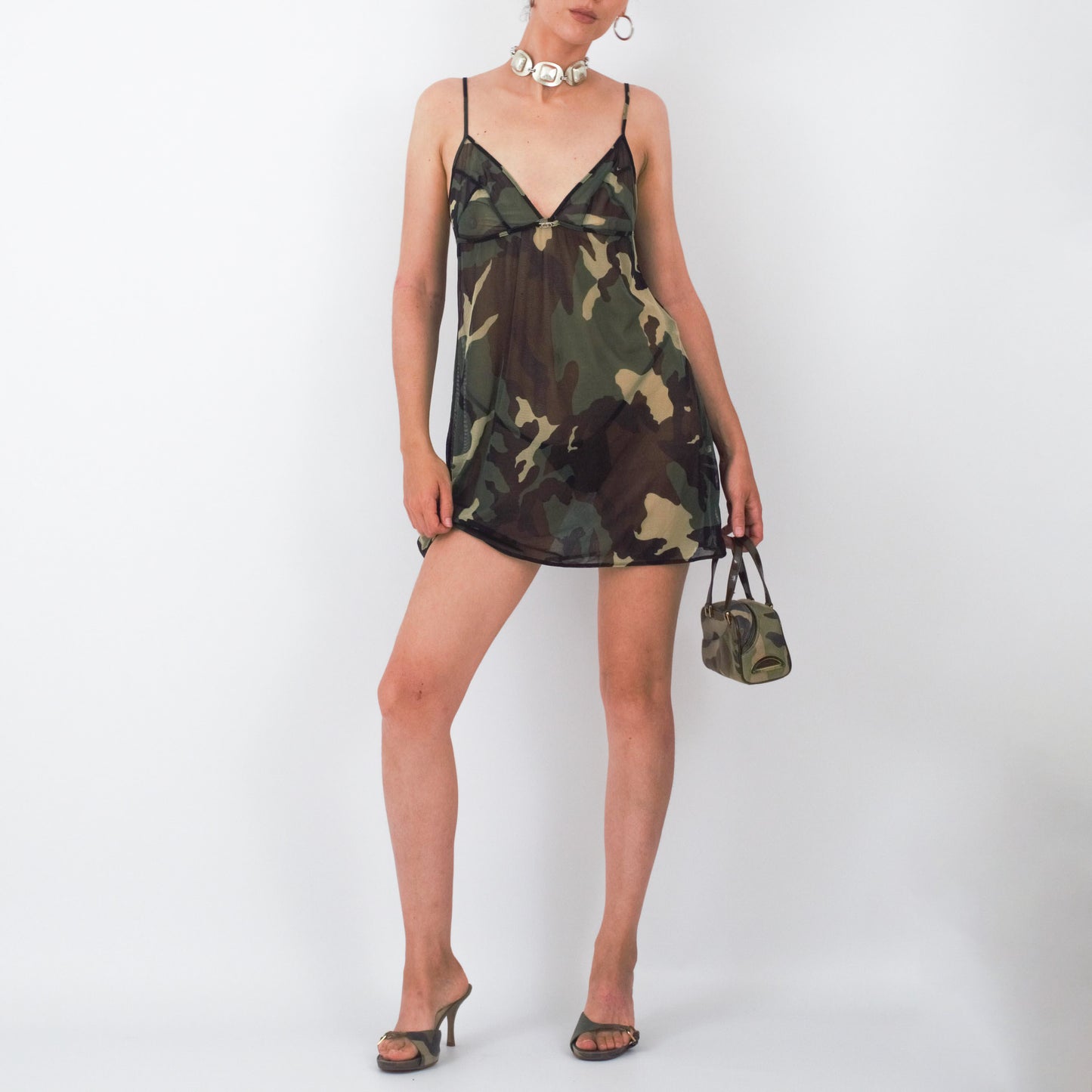 Robe Dior By John Galliano Camouflage Mesh