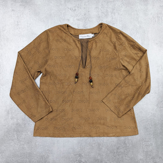 Dior monogram suede style top - 10A