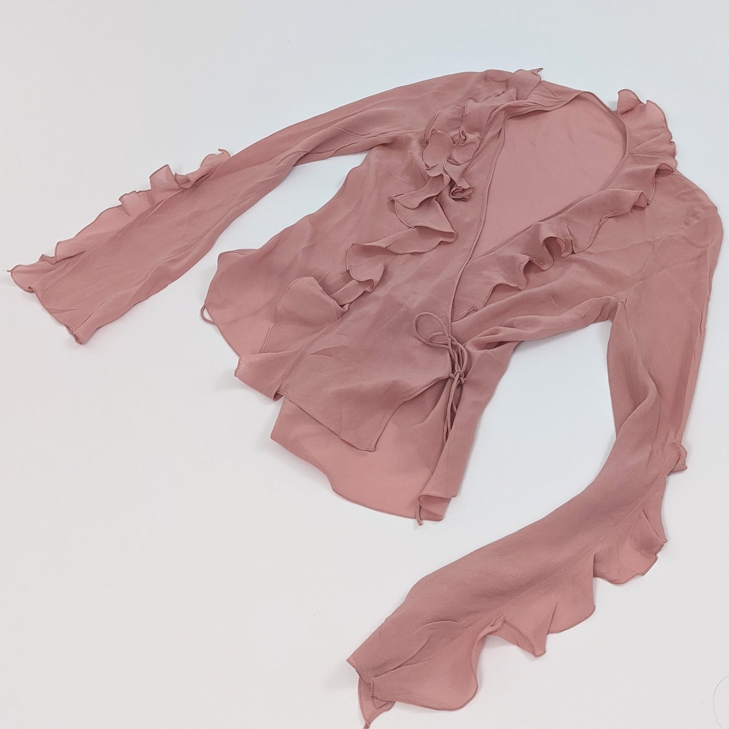 Old rose silk wrap blouse - Dior by Galliano - S