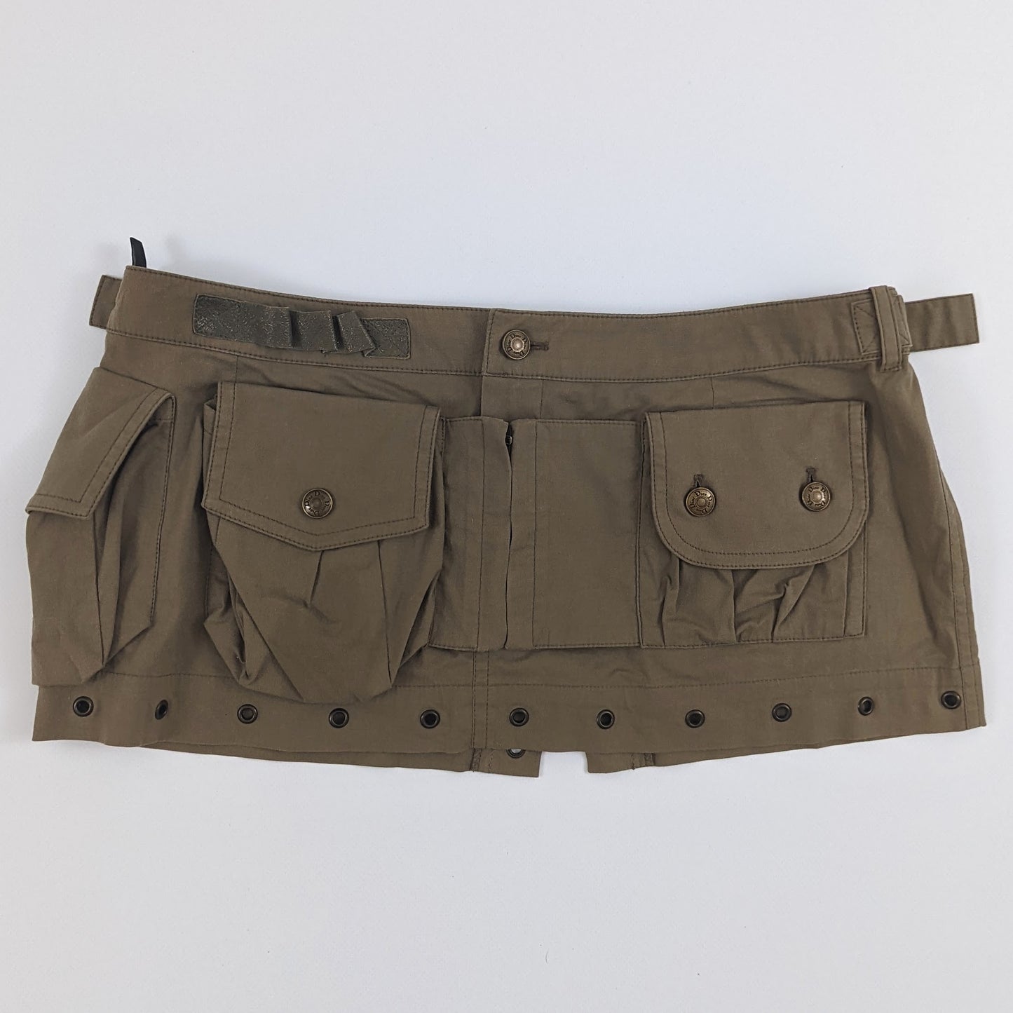 Multi-pocket khaki belt / skirt Dior by Galliano