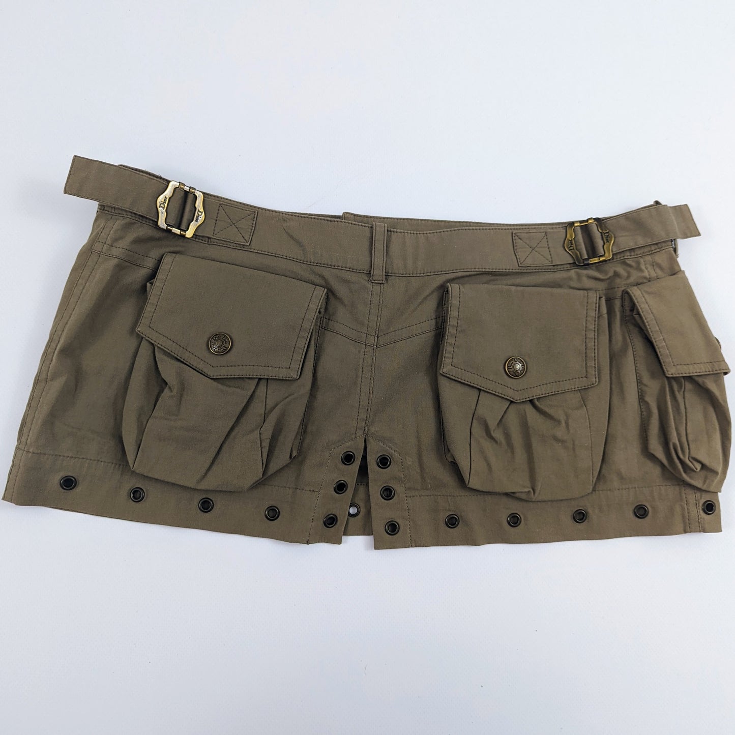 Multi-pocket khaki belt / skirt Dior by Galliano