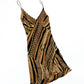 Roberto Cavalli Gold Chain Link Print Dress - S