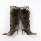 El Dantes boots in snake effect leather and fur T38