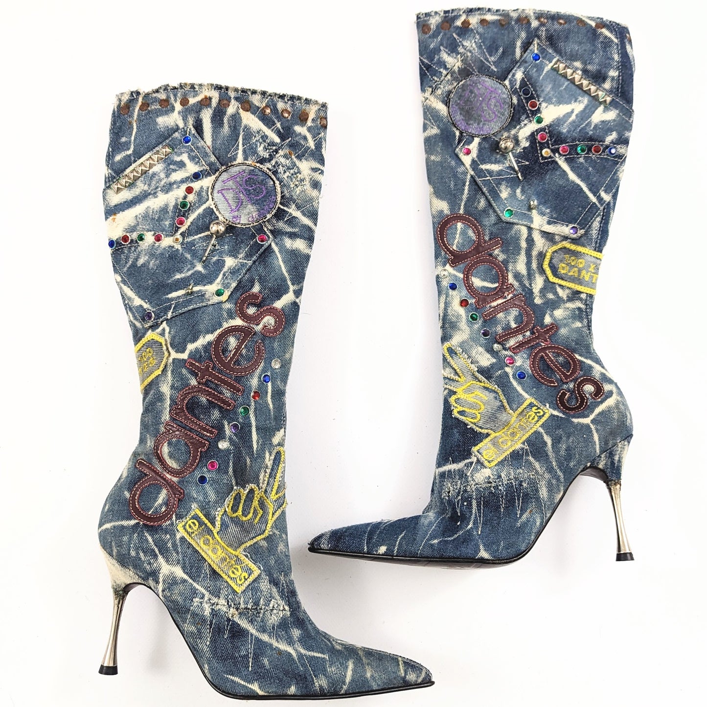 Bottes El Dantes en patchwork denim T39