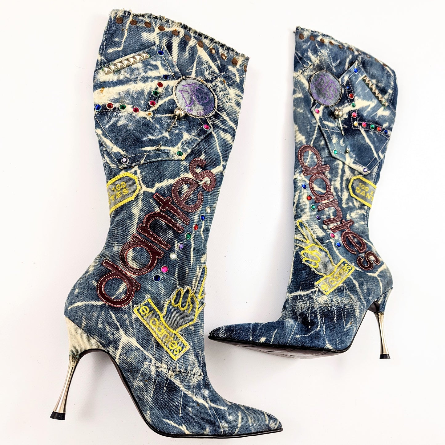 Bottes El Dantes en patchwork denim T39