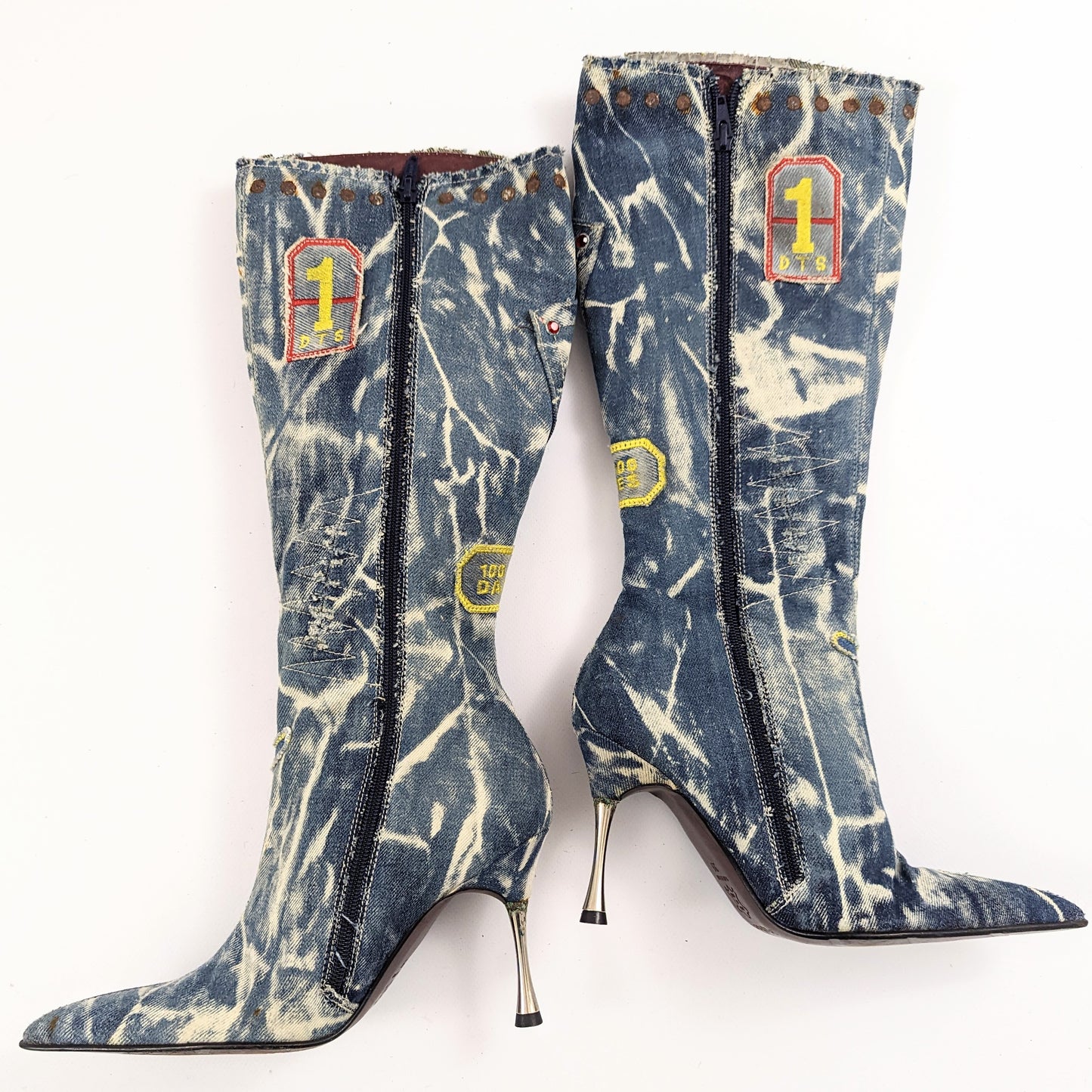 Bottes El Dantes en patchwork denim T39