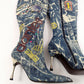 Bottes El Dantes en patchwork denim T39