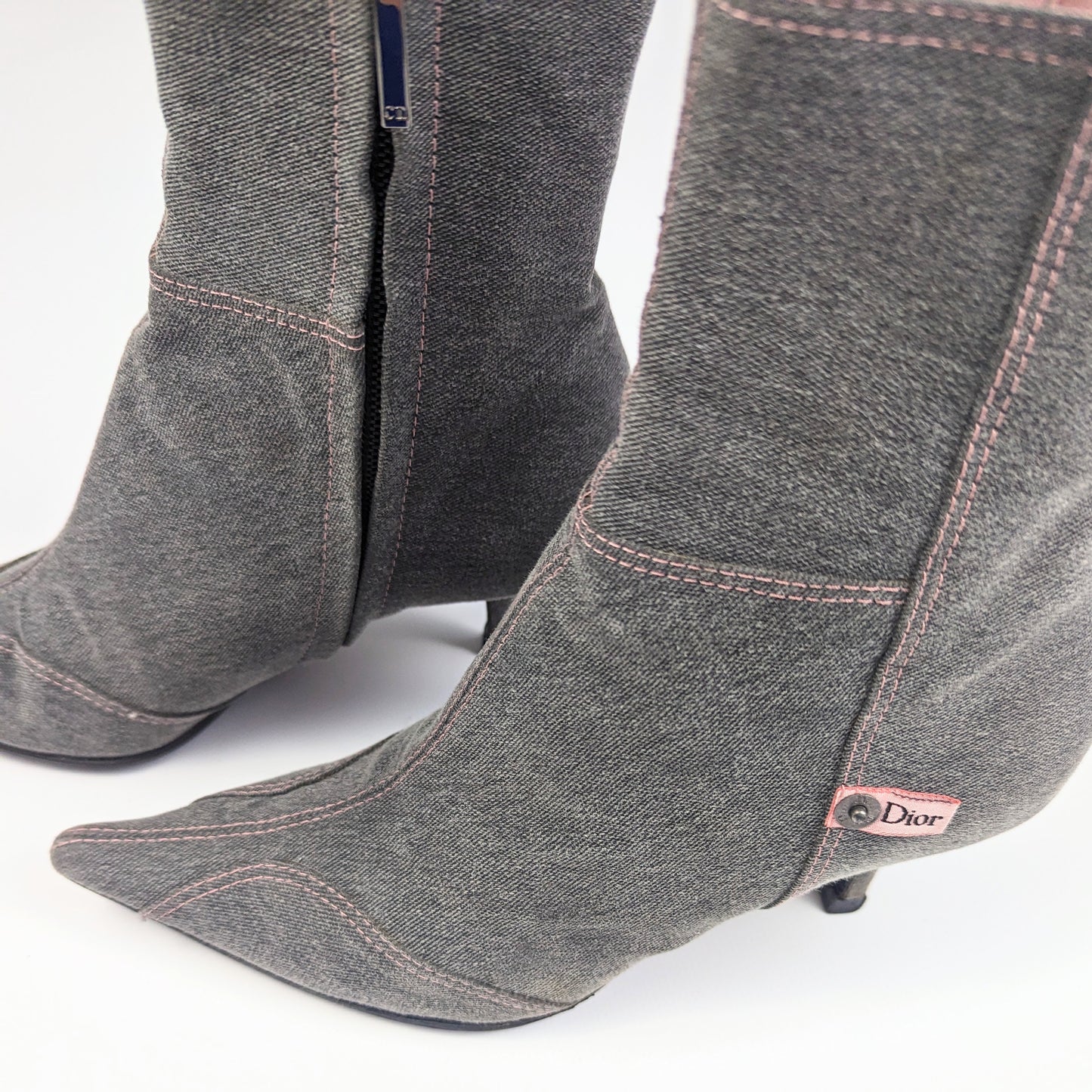 Bottes en denim gris Dior par Galliano - T37