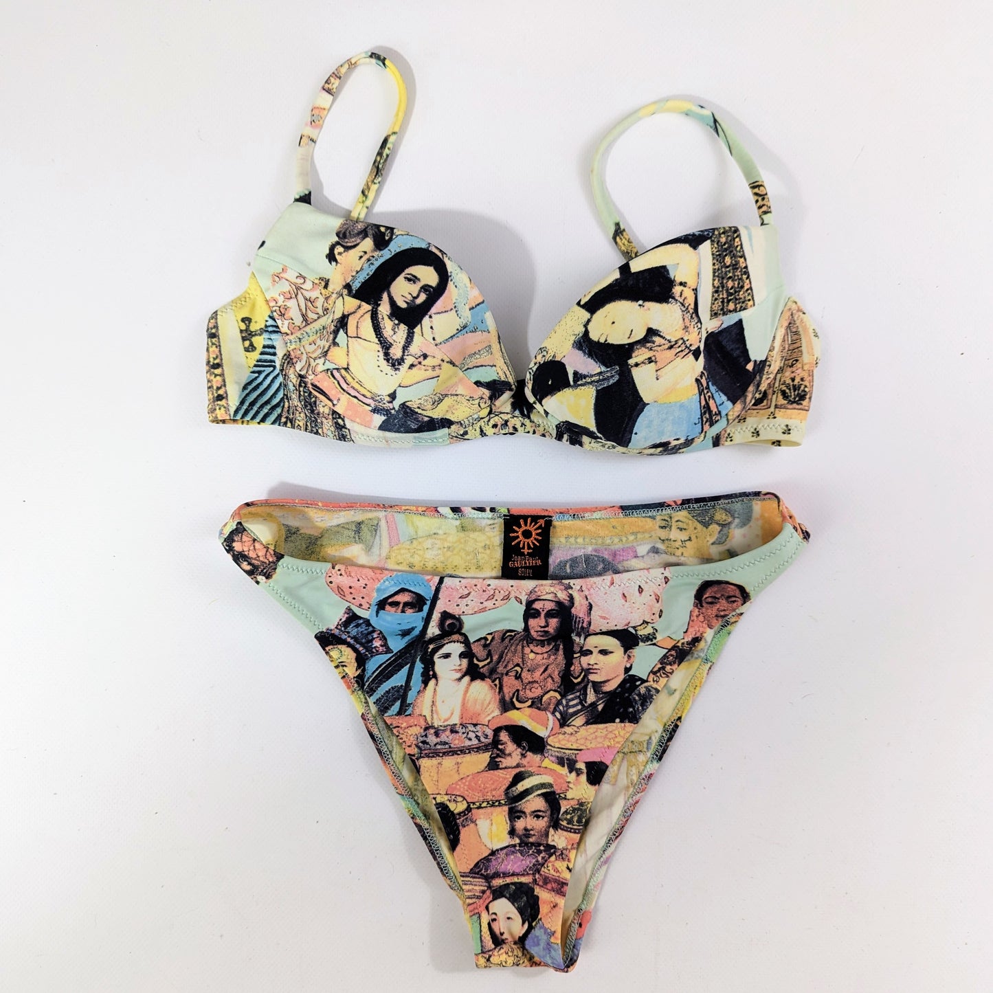 Ensemble bikini et pantalon motif indien Jean Paul Gaultier A/W1998