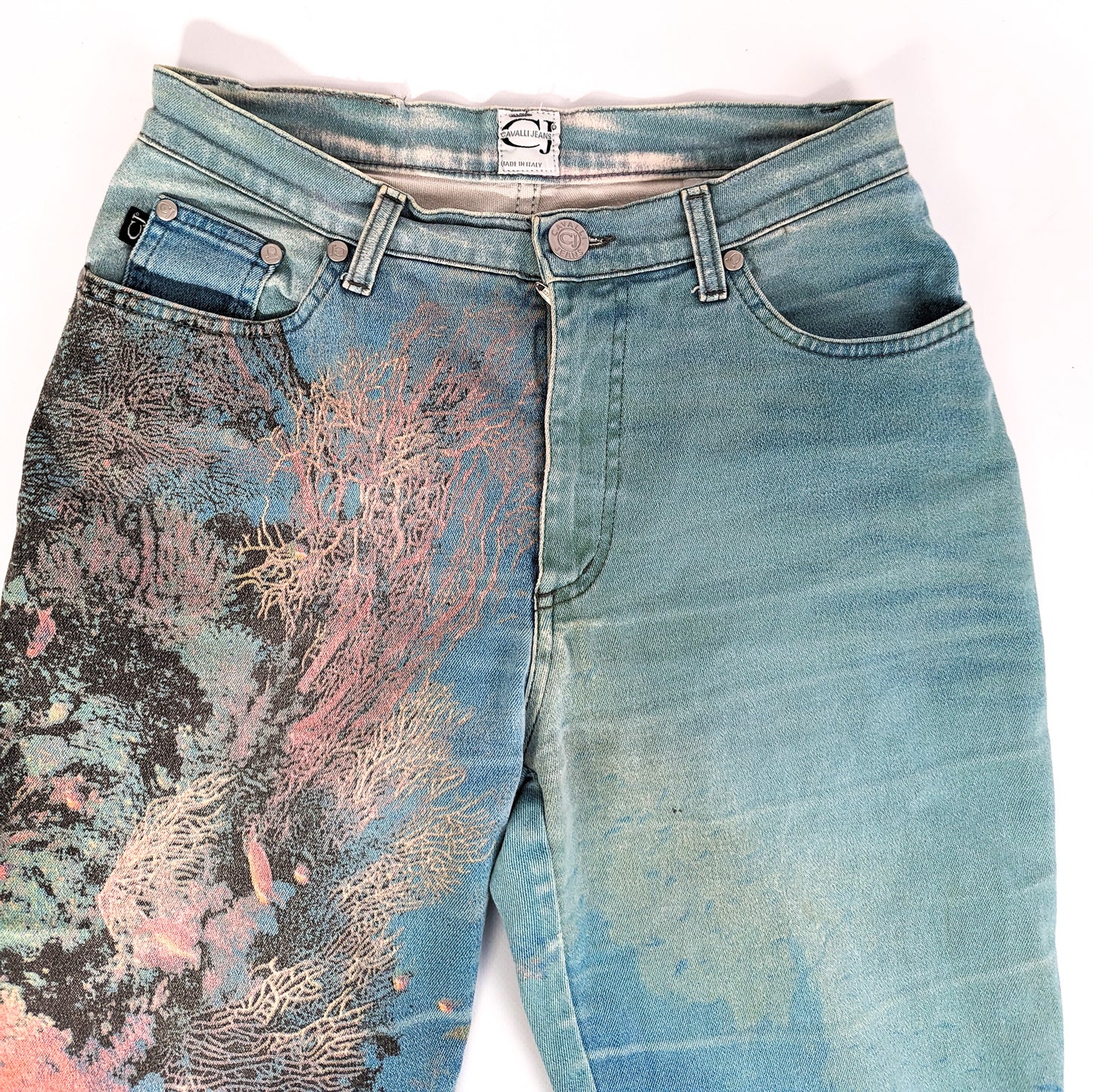 Jeans Roberto Cavalli motif fond marin - S