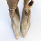 El Dantes beige ankle boots in patchwork suede and beige leather - 38FR/5UK/6,5US