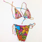 Dior multicolored floral pattern swimsuit and sarong set by Galliano